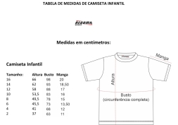 Tabela de Medidas Camiseta Infantil